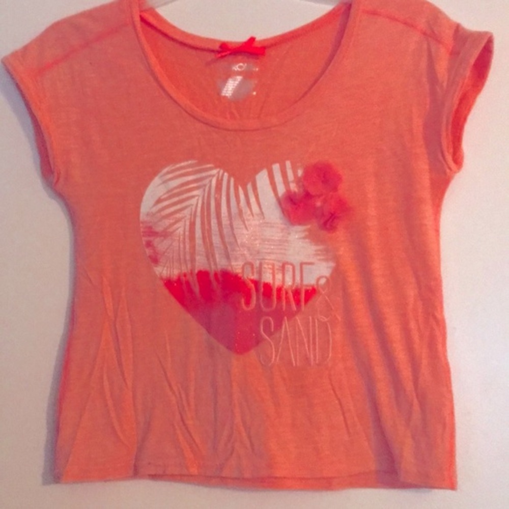 Orange Surf and Sand Shirt, girls size medium, Cherokee